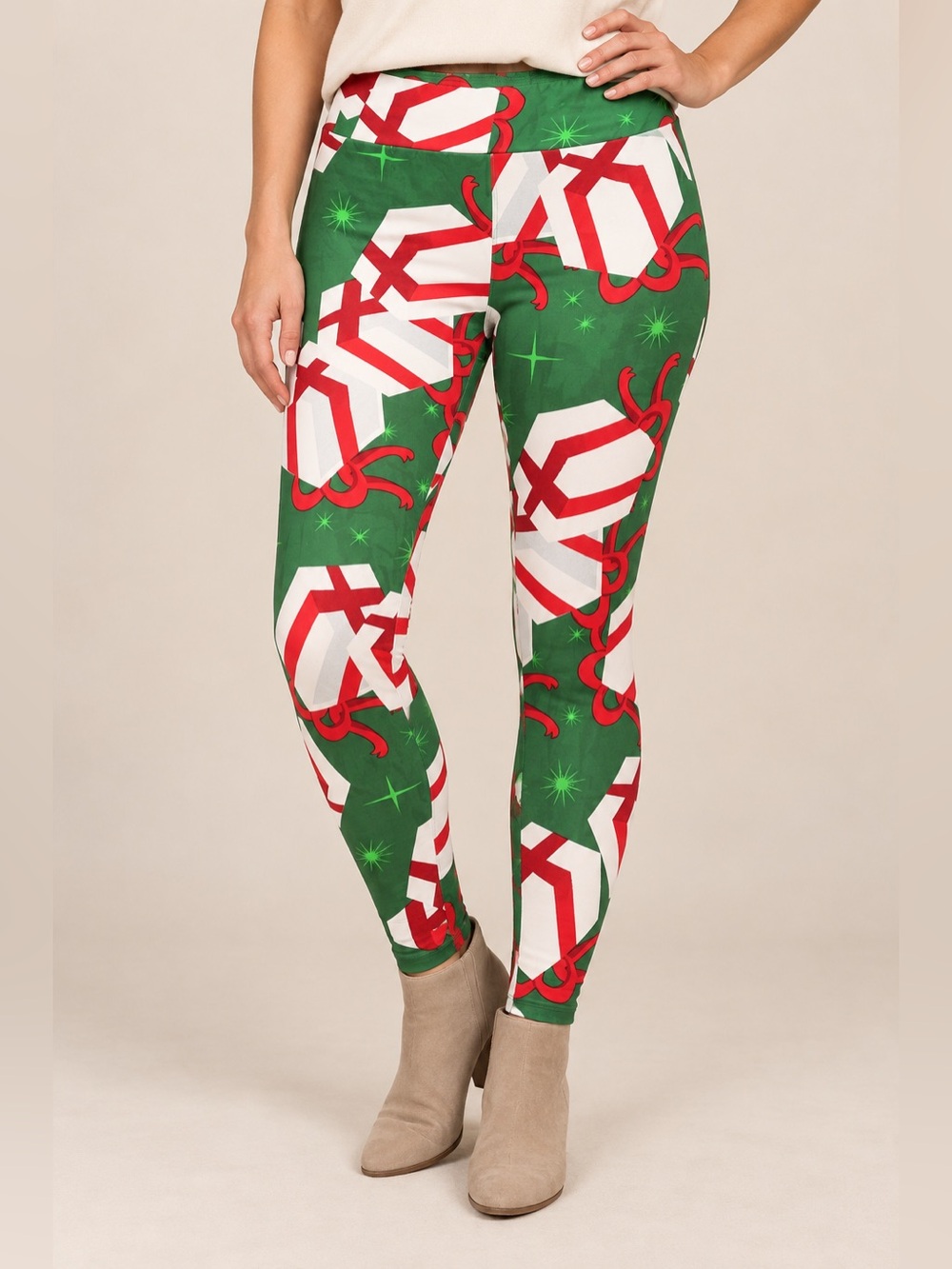 LuLaRoe OS Christmas Present Gift Print Holiday Leggings